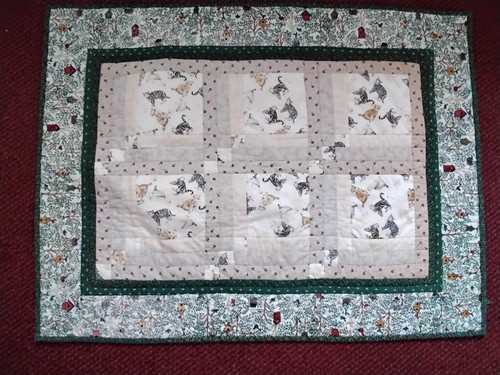 Cats quilted placemat small - quilted,