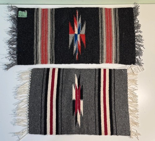 Pair handwoven wool table - pair,